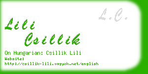 lili csillik business card